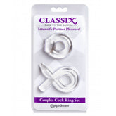 Pipedream Classix Couples Cock Ring Set Clear Ball and Cock Toys